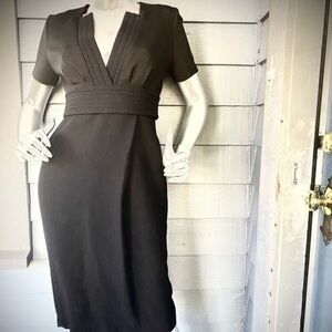 AMELIA TORO Colombia Black Wool Classic Midi Dress size 6